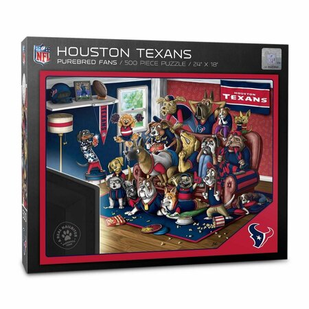 YOUTHEFAN 18 x 24 in. NFL Houston Texans Purebred Fans Puzzle, Multi Color - A Real Nailbiter - 500 Piece 2502038